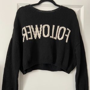 Cropped knit sweater